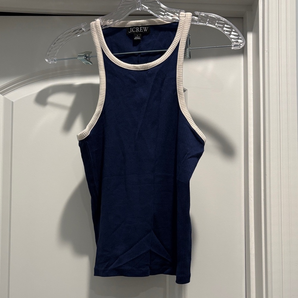 J.Crew Navy Racerback Cropped Tank